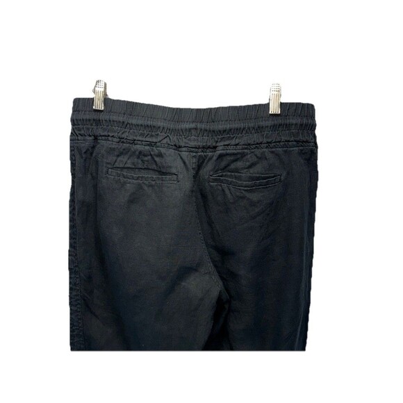 Athleta Cabo Linen Jogger Pants Womens 8 Black High Rise Travel Lightweight - Picture 4 of 9